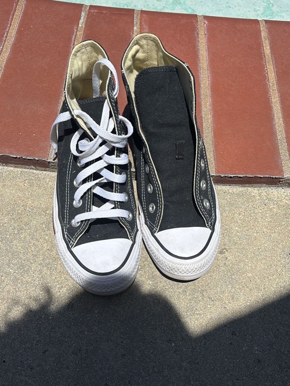 Converse Black and White High Top Sneakers - Picture 2 of 5